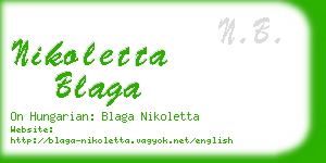 nikoletta blaga business card